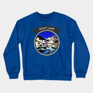 Retro Goat Lake with Beautiful Scenic View For Backpackers Crewneck Sweatshirt